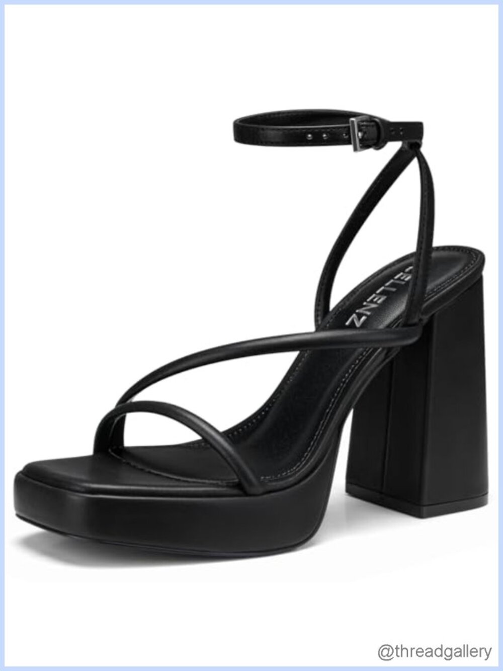 Women Chunky High Heels Platform Square Toe Block Heel Ankle Strap Sandals